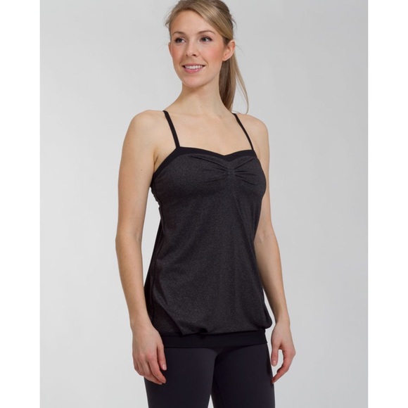 Lululemon Charcoal Grey & Black Pure Focus Tank - Picture 1 of 16